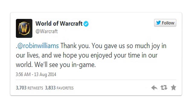 Робин Уильямс останется жить вечно в World of Warcraft фоточка